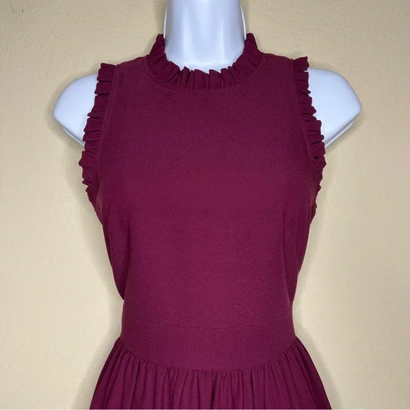 KATE SPADE Ma Cherie Ruffled Fit-and-Flare Sleeveless Day Dress - NJMU7870 -Sz 0 - Picture 4 of 12